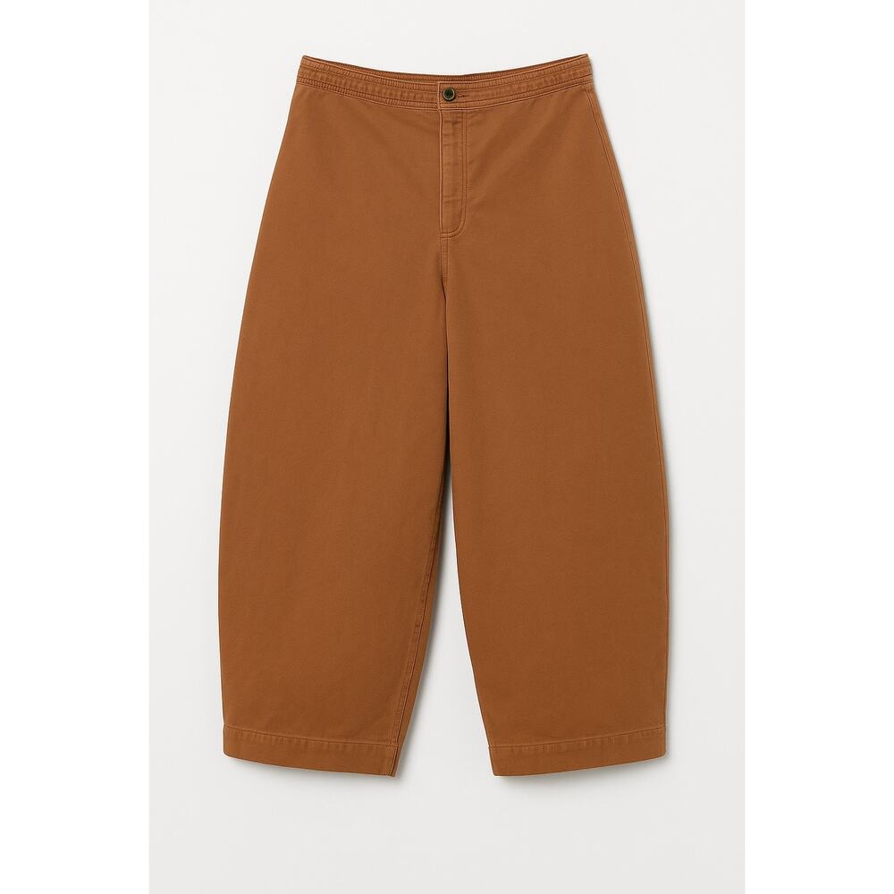We The Free Brown Barrel Pants Size 29 Wide Leg Cropped High Rise Casual Cotton